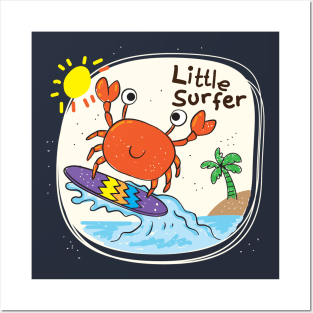 crab little surfer Posters and Art